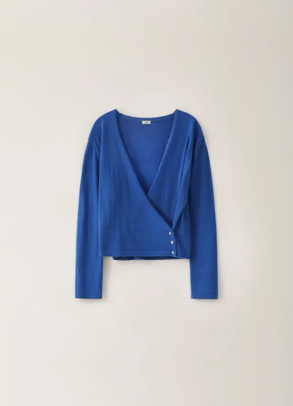 [Limited] Kid Wrap Cardigan - Blue