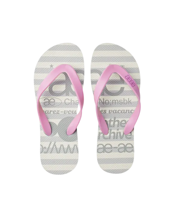 WEB LOGO STRIPE FLIP FLOP [GREY]
