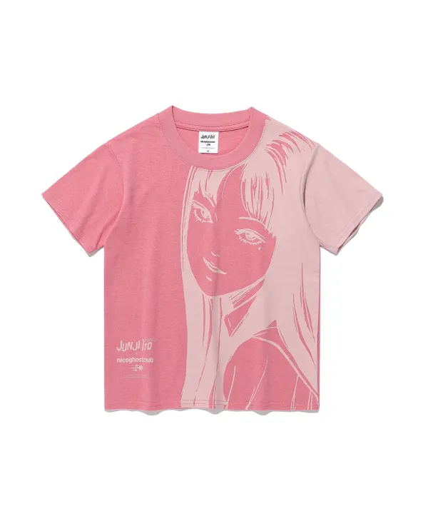 junji ito maniac tomie silhouette mini tee[pink]