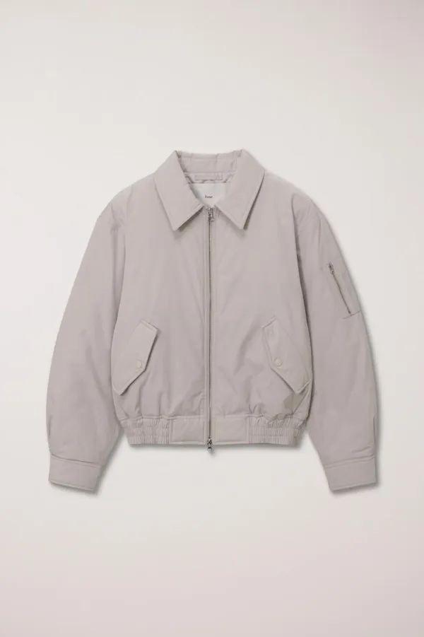 UNISEX CLASSIC COLLARED BOMBER JACKET ECRU_UDJU4C106I1