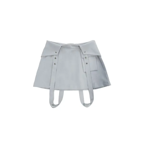 SS23 BRACES MINI SKIRT (PEARL GREY)