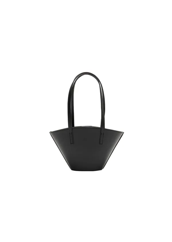 Mini Leather Bucket Bag, Black