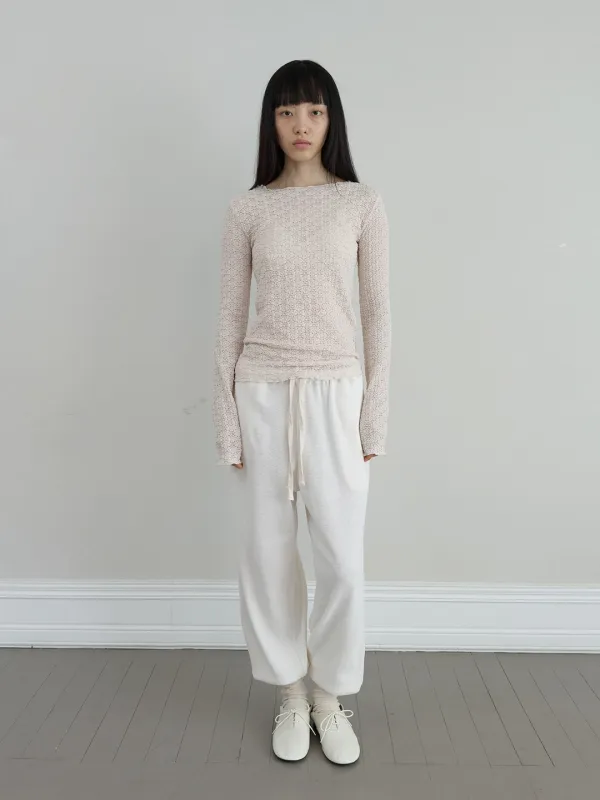 WAFFLE JOGGER PANTS IN IVORY