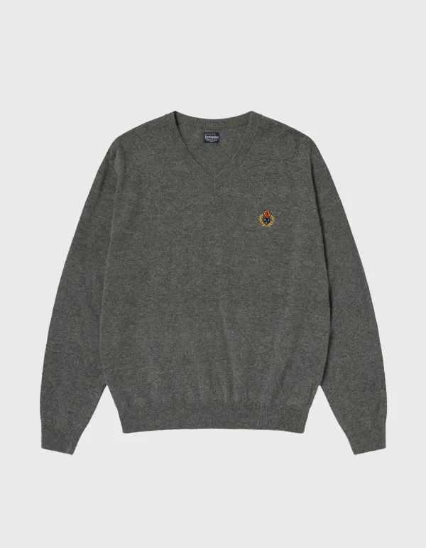CREST WOOL CASHMERE V-NECK / M.Grey(16%)