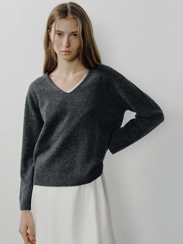 [EXCLUSIVE] WHOLE GARMENT WOOL V-NECK KNIT_3COLOR