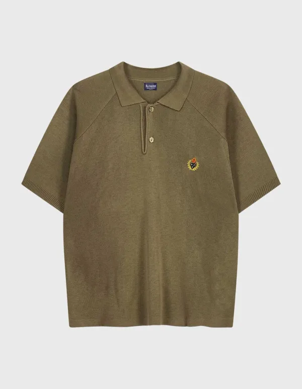 CREST RAGLAN POLO SHIRT / Khaki