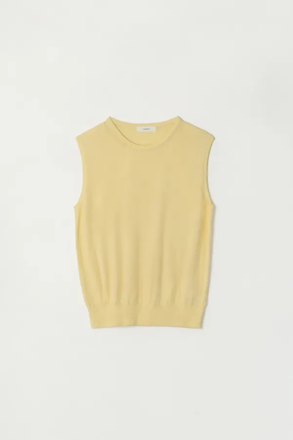 CLARA COTTON SILK VEST_YELLOW