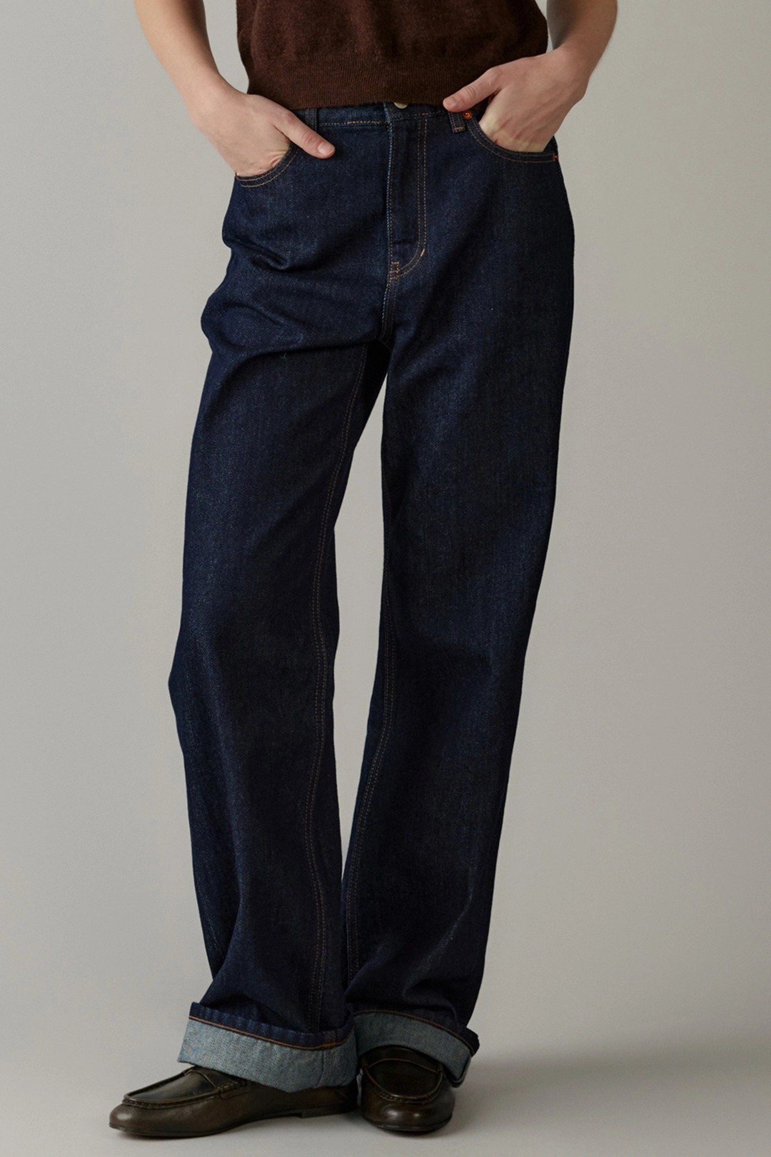블랭크공삼 roll up loose fit jeans (indigo) 상품 이미지 2
