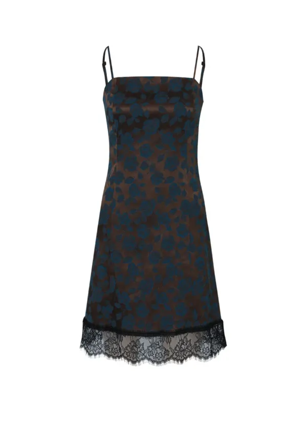 West Jacquard Slim Midi Dress (Brown)