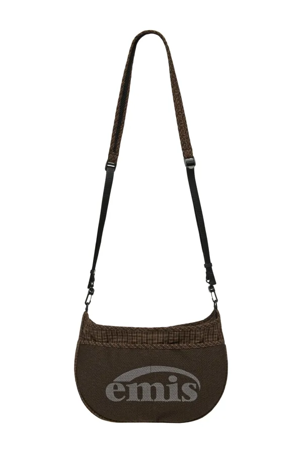 PACKABLE CHECK CROSSBODY BAG-BROWN