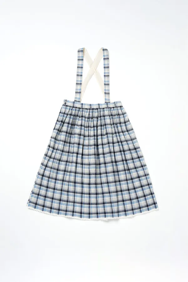 Via Roy apron check onepiece (Blue check)