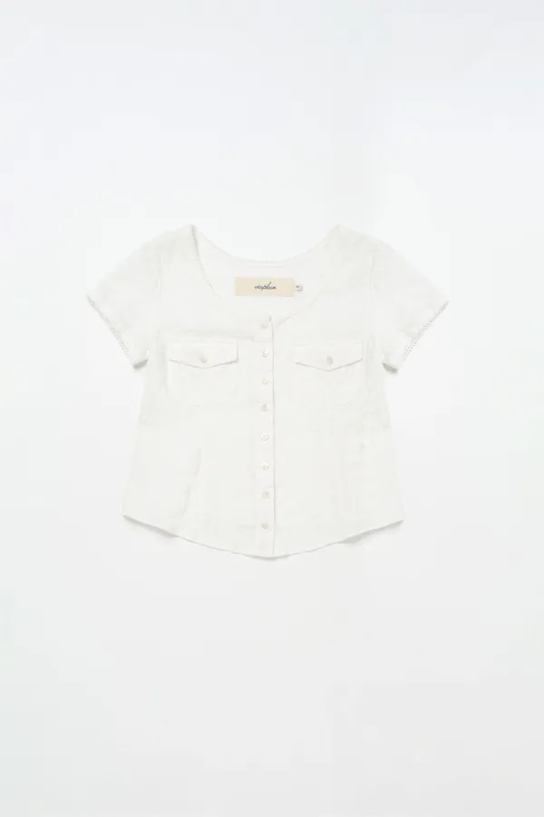 Via Kate pocket blouse (Ivory)