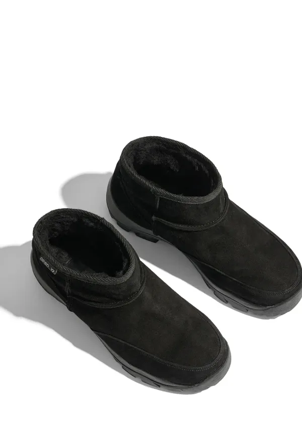 SUEDE MOUNTAIN ANKLE BOOTS, BLACK