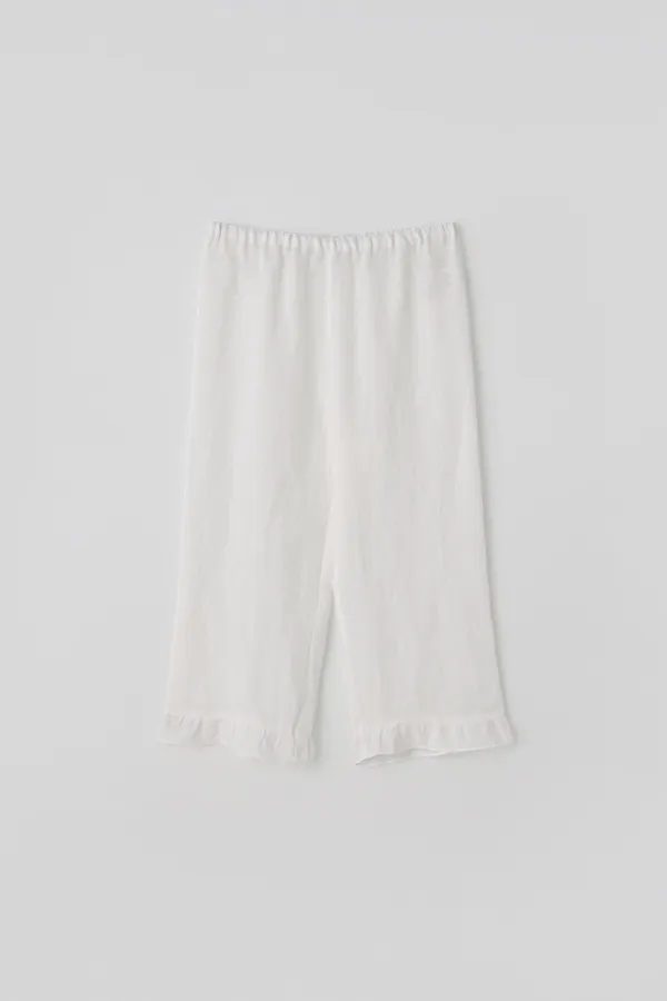 T/T Linen cropped pants (white)