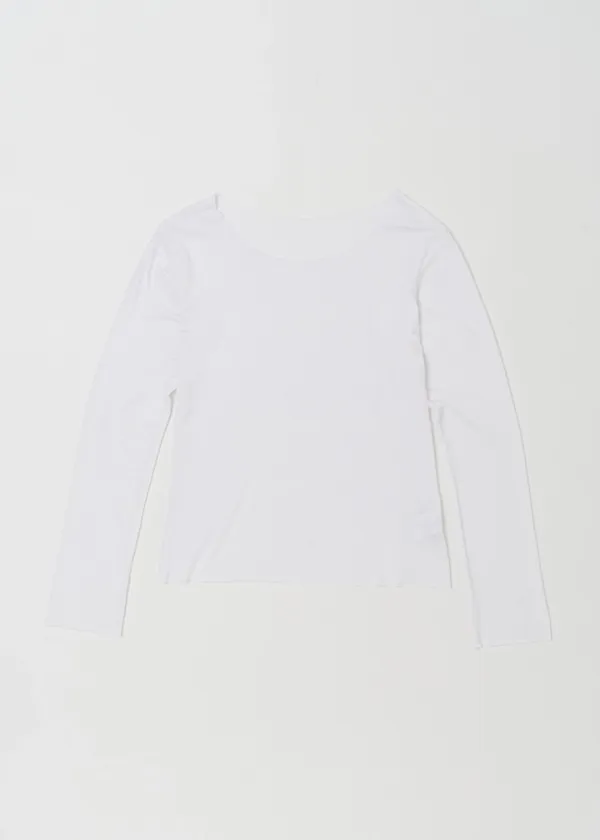 RAW-CUT SCOOP TOP IN WHITE