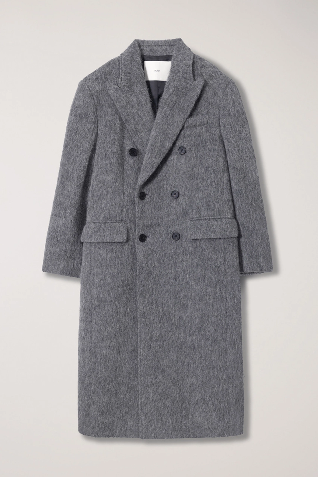 던스트 UNISEX TAILORED DOUBLE-BREASTED ALPACA WOOL COAT MELANGE GREY BRUSHED 상품 이미지 1