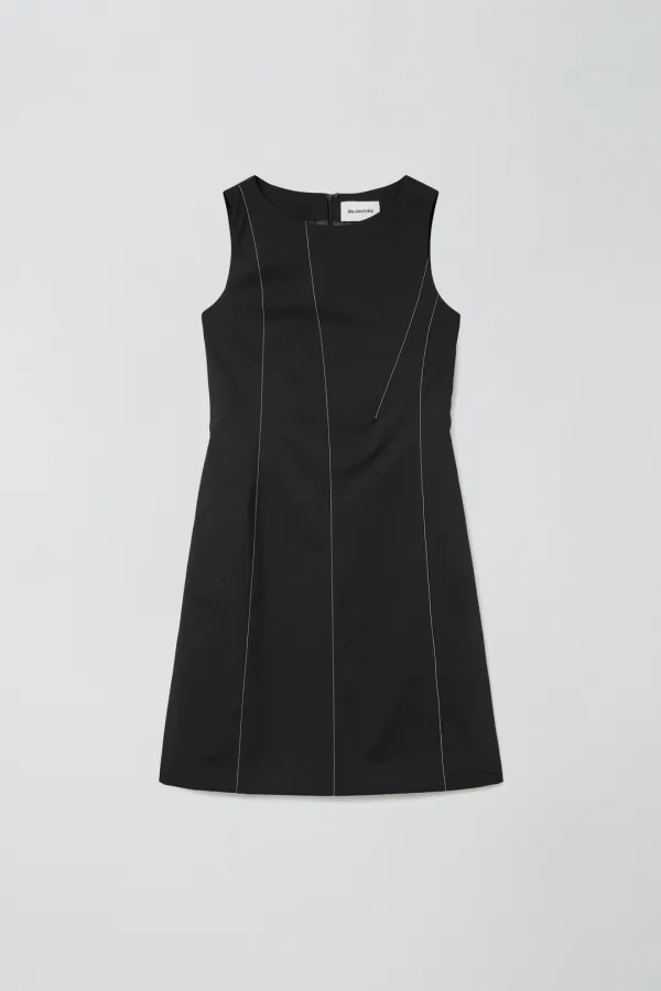 STITCH SLEEVELESS DRESS_BLACK