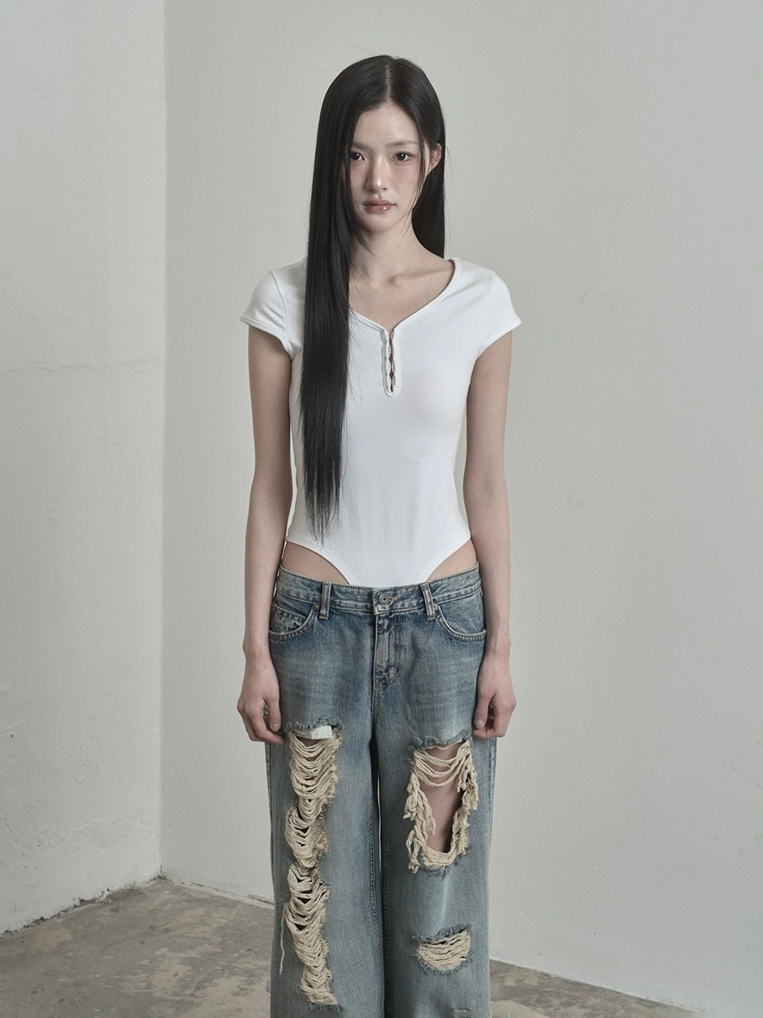 이네기 Softy Hook Bodysuit (white) 상품 이미지 2