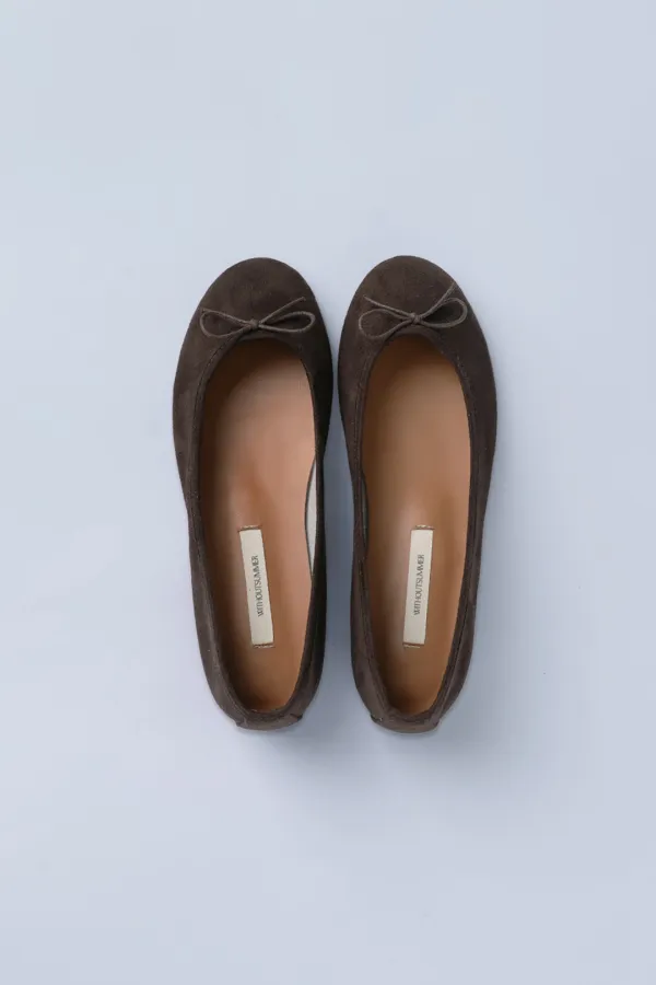 Jane suede flat shoes_brown