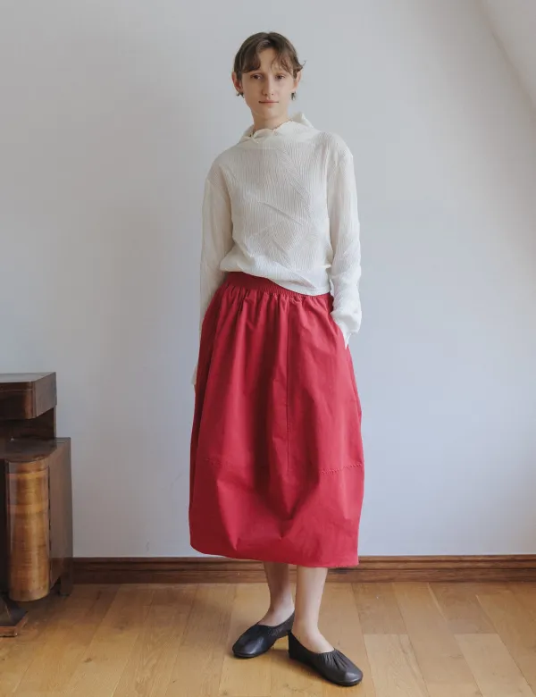 Simone Cotton Skirt (Red)