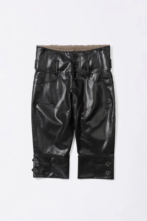 Capri Faux Leather Pants Black