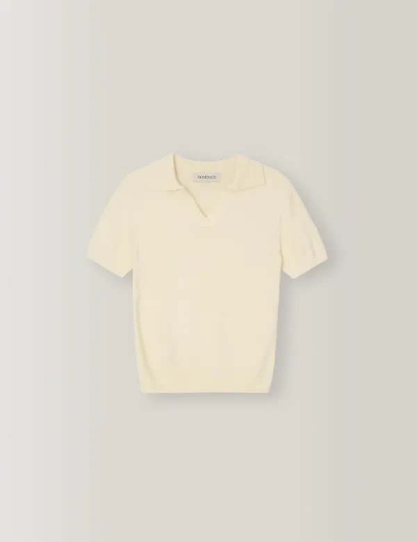 Soft Terry Polo Knit (Cream)