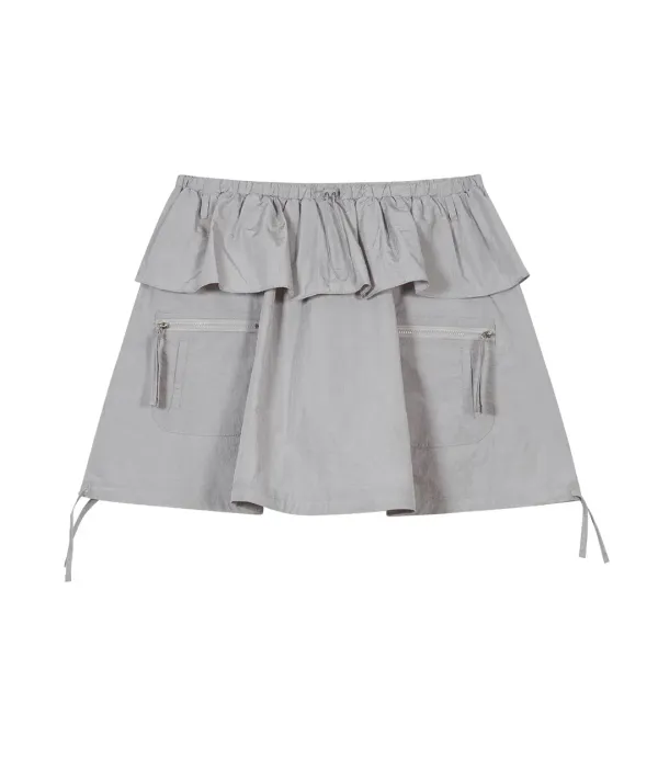 Shiny Balloon Skirt [Gray]