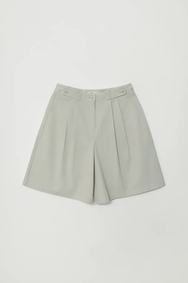 TOREN PINTUCK HALF PANTS_LIGHT GRAY