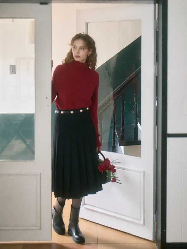 [4차 리오더] [New Color] Wool pleats long skirt_2color