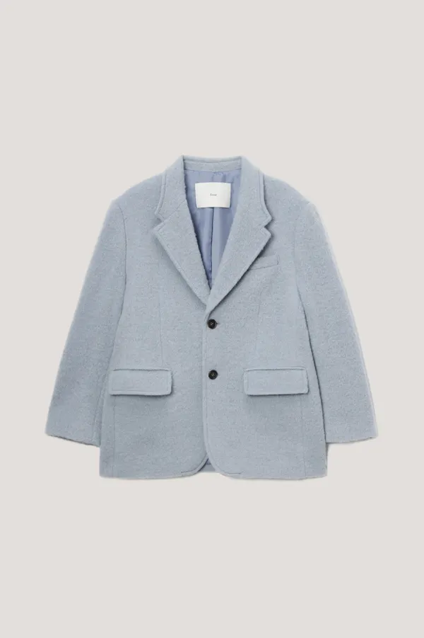 UNISEX ALPACA BLAZER COAT GREYISH BLUE