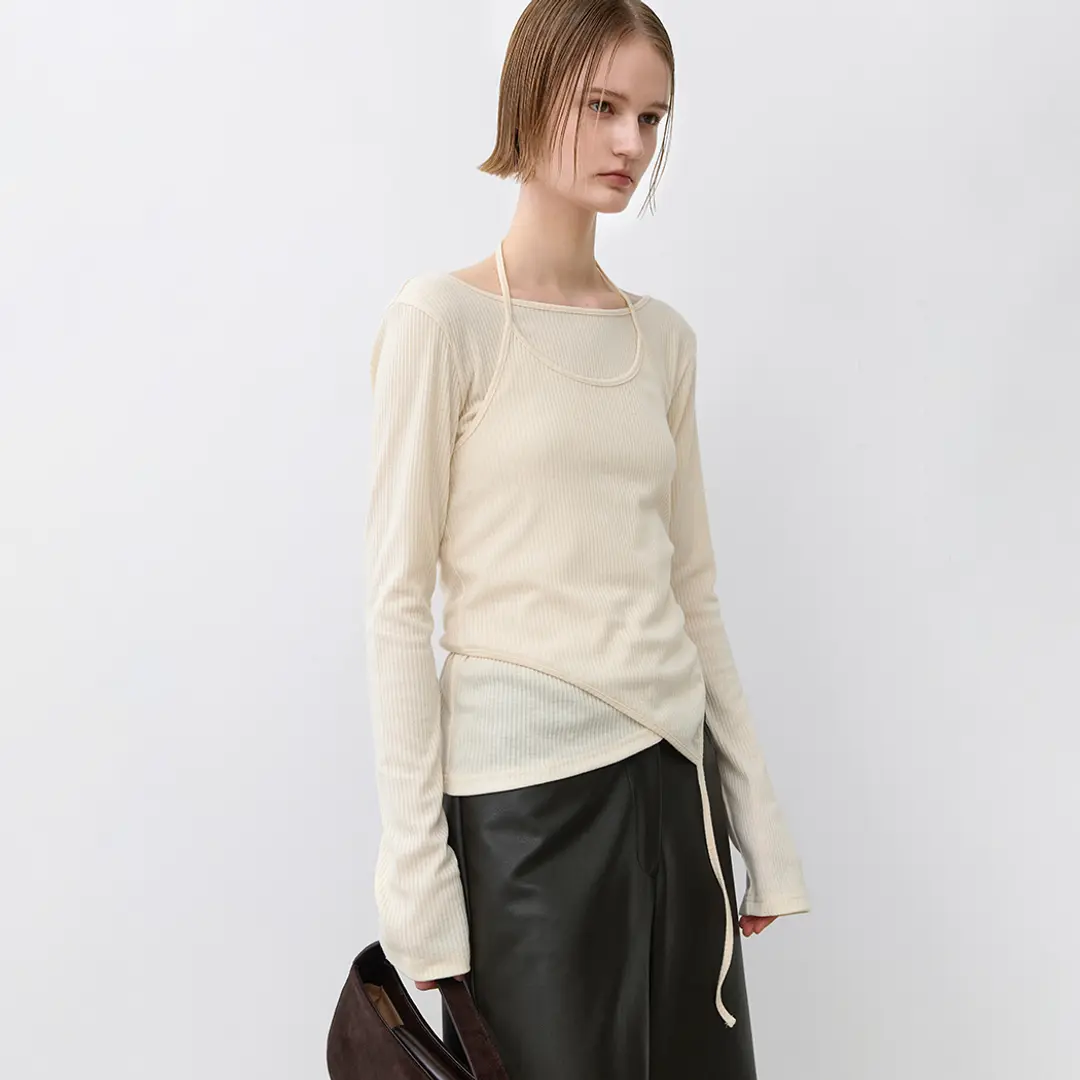 아뜰리에 나인 (T-6990)HAZEL HALTER LAYERED TEE 상품 이미지 2