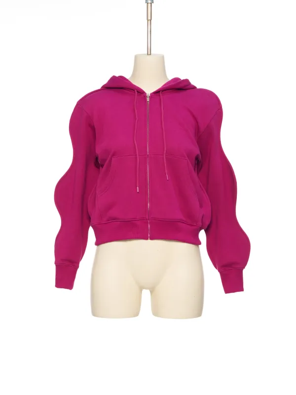 SS26 PURPLE WAVY ZIP-UP HOODIE