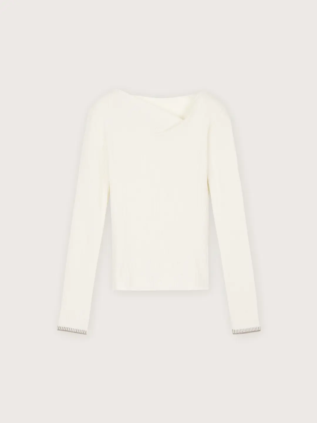 아워코모스 comos 1325 ribbed trimming knit (ivory) 상품 이미지 2