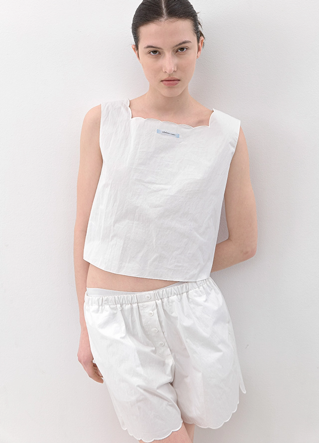 아뜰리에 나인 (BL-4421)AN SEMICIRCLE SCALLOP SET-UP BLOUSE 상품 이미지 2
