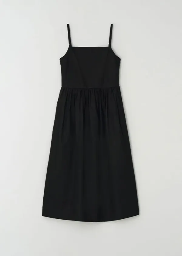 bustier shirring dress-black