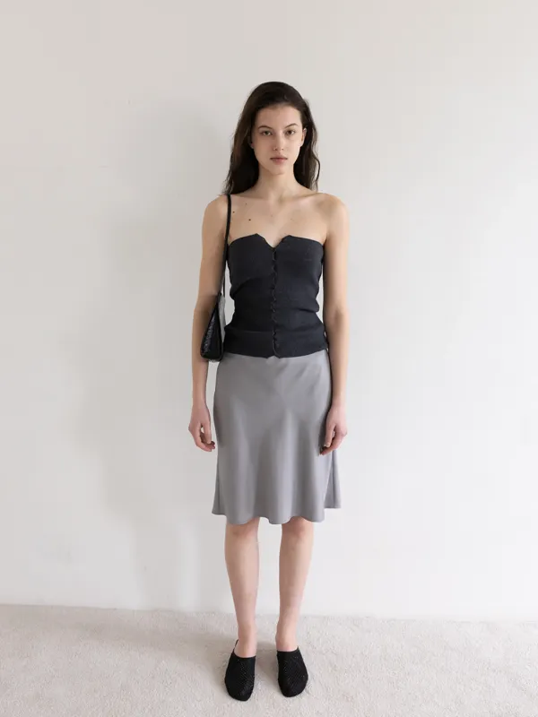 TERENE KNIT TUBE TOP [DARK GREY]
