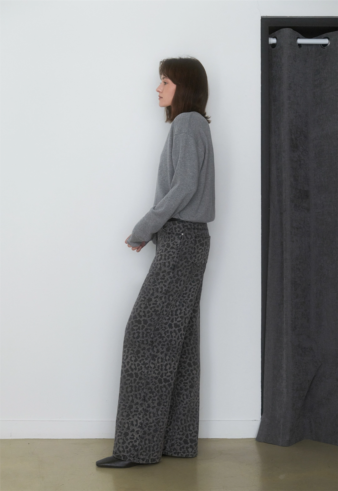 아뜰리에 나인 (PT-5736)WARM LEOPARD WIDE LEG PANTS 상품 이미지 3