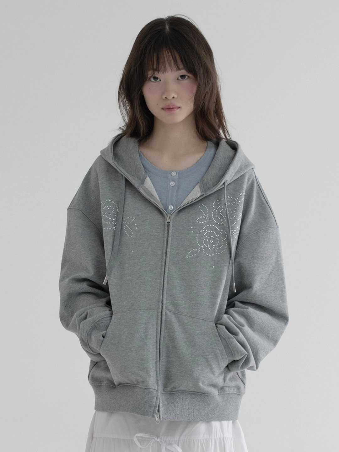 마가린핑거스 ROSE HOODIE ZIP-UP (MELANGE) 상품 이미지 2