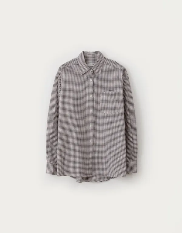[김가을 PICK] Check Heart Point Over-Fit Shirt - Navy