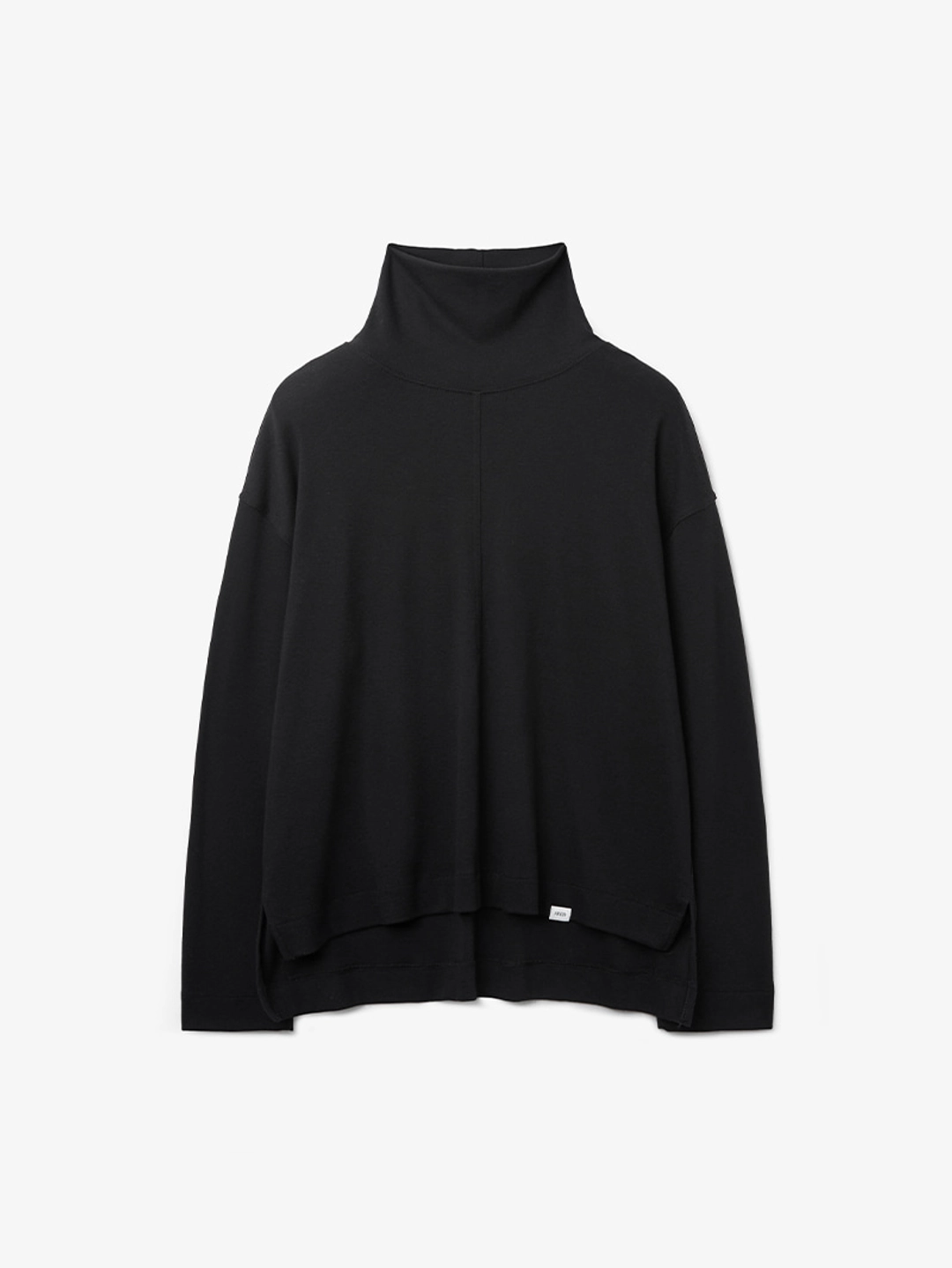 아티드 루즈핏 러프 하이넥 티셔츠_BLACK 상품 이미지 2