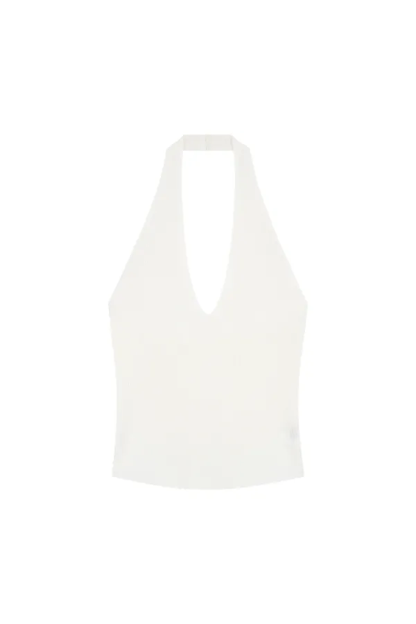 LYOCELL SILK RIBBED TOP (IVORY)