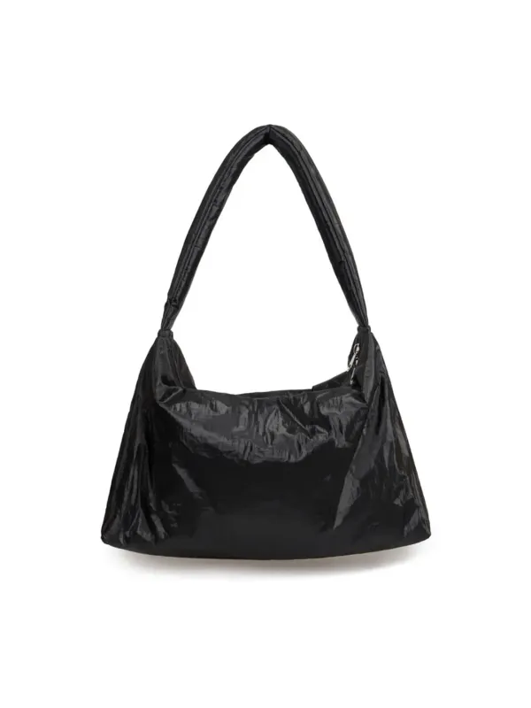 Puff-Up Shoulder Bag (Black/Fuchsia)