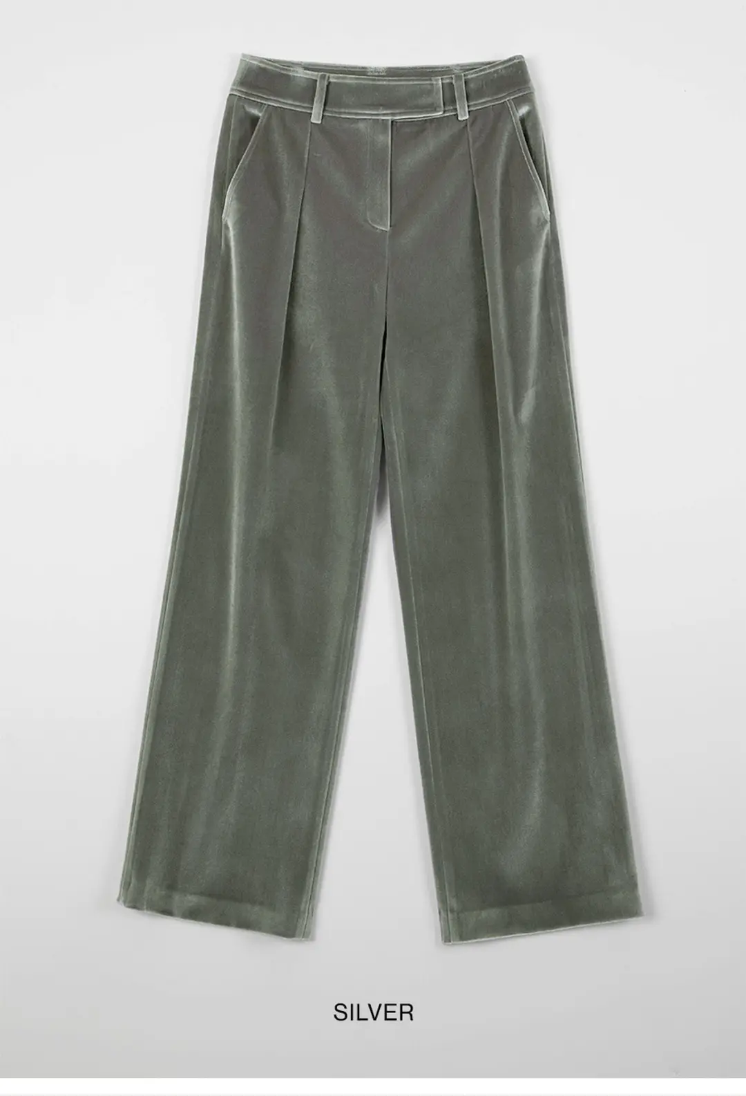 오버듀플레어 VELVET LOW WIDE PANTS_SILVER 상품 이미지 3