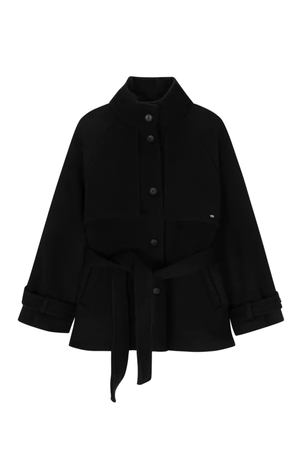 Milky trench wool coat