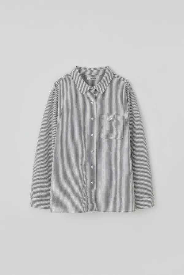 T/T Porter stripe shirt (gray)