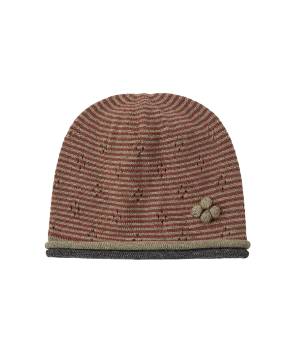 KNIT ROLLED BEANIE [OLIVE]