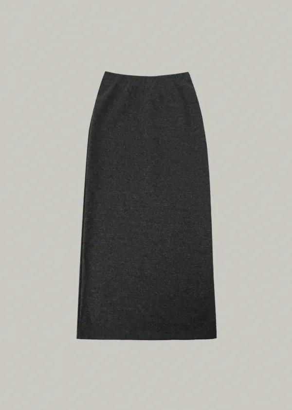 ribbed jersey maxi skirt (charcoal)