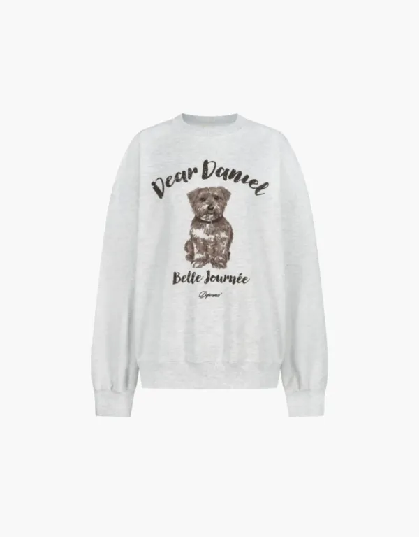 daniel graphic sweatshirt - white melange