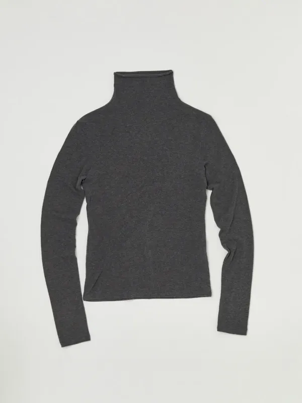 HIGH NECK TOP IN WARM GREY