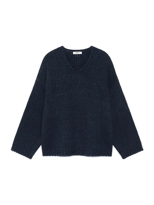 G COZY OVER KNIT TOP (NAVY)
